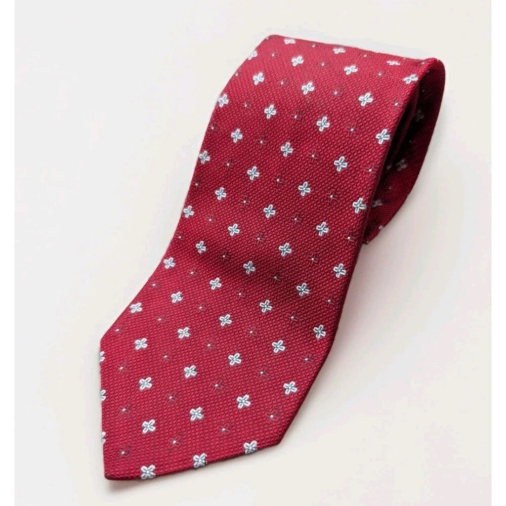 Brooks Brothers 346 Red Tie REPP Necktie Silk USA Men's